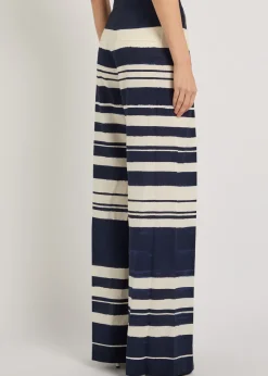 Heron striped wide-leg trousers