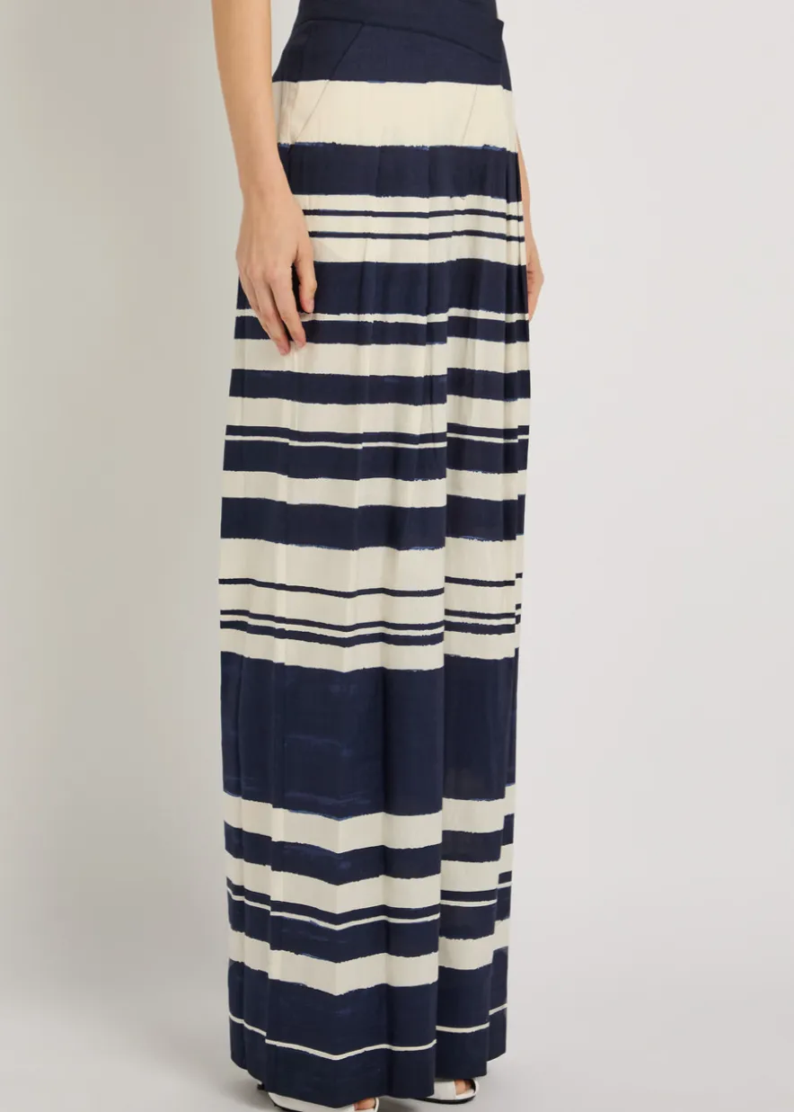 Heron striped wide-leg trousers