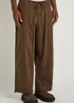Herringbone cotton parachute trousers