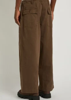Herringbone cotton parachute trousers