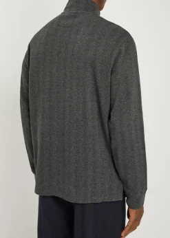 Herringbone cotton sweatshirt