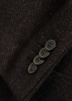 Herringbone double-breasted wool blazer