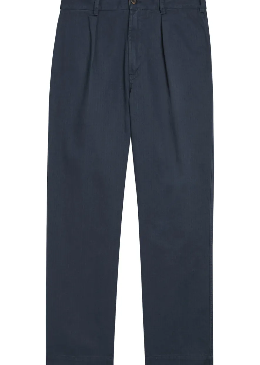 Herringbone tapered-leg trousers