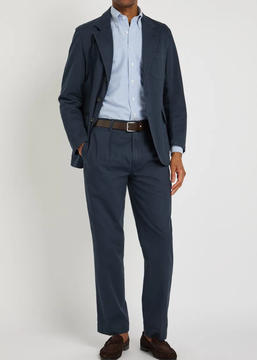 Herringbone tapered-leg trousers