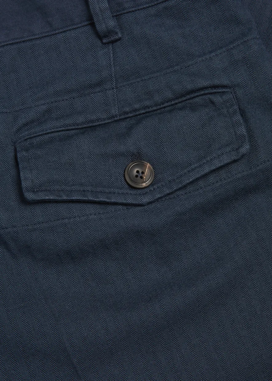 Herringbone tapered-leg trousers