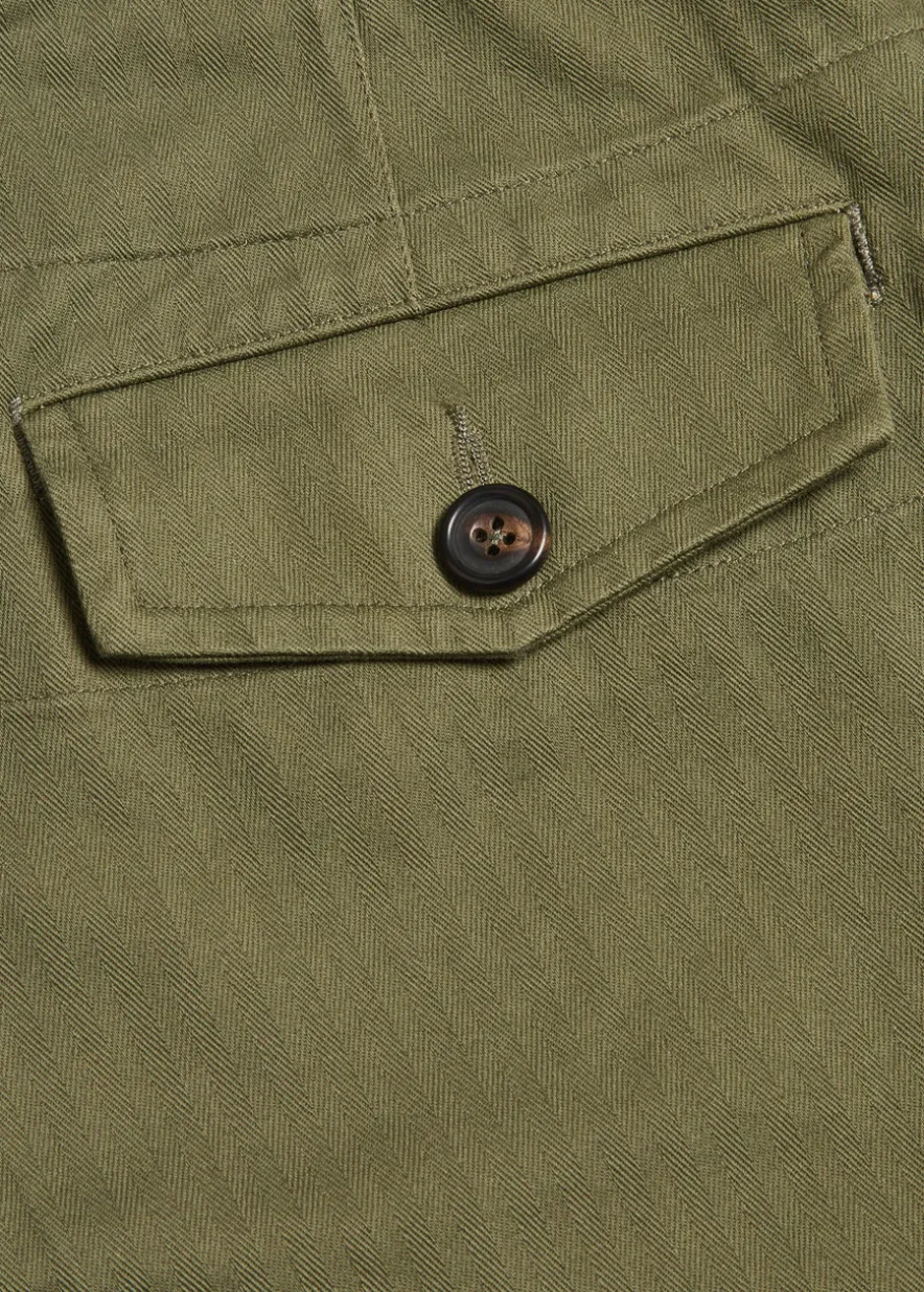 Herringbone wide-leg chino trousers