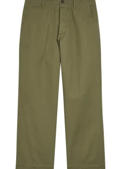 Herringbone wide-leg chino trousers