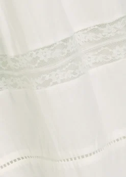 Hettie lace-trim cotton maxi skirt