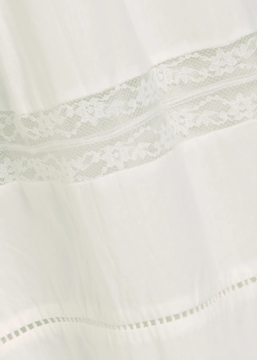 Hettie lace-trim cotton maxi skirt