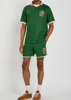 Hibiscus embroidered jersey shorts