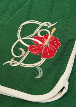 Hibiscus embroidered jersey shorts