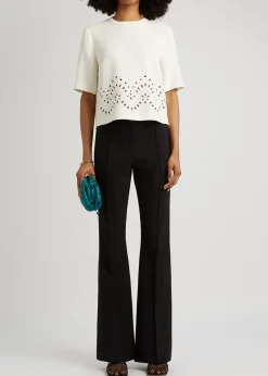 Hibiscus flared-leg trousers