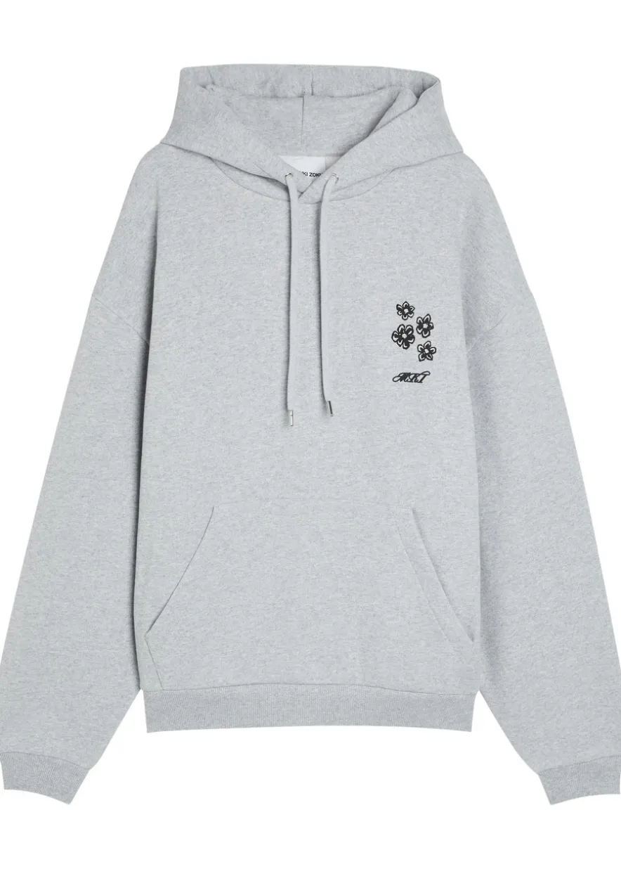 Hibiscus hooded cotton-blend sweatshirt