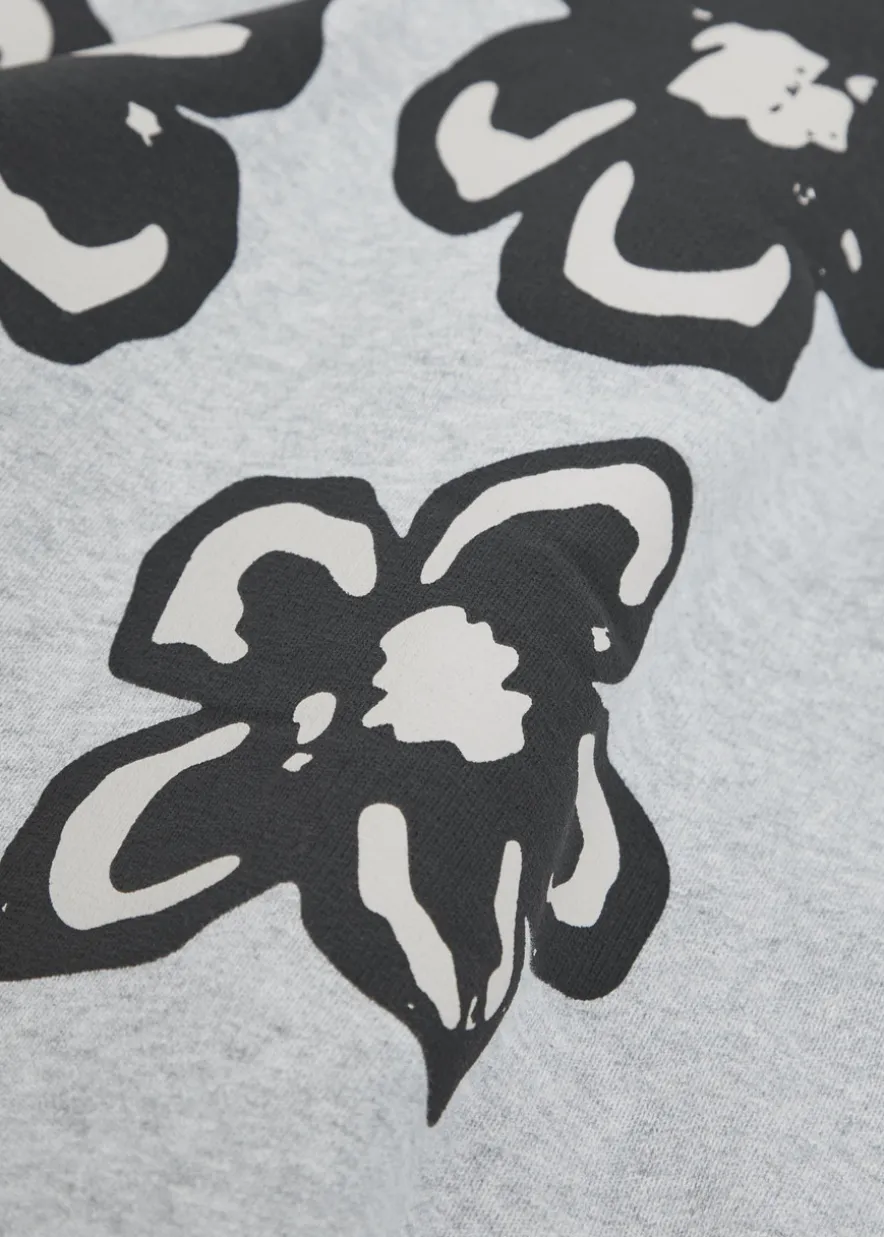 Hibiscus hooded cotton-blend sweatshirt