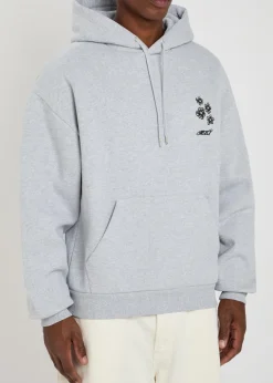 Hibiscus hooded cotton-blend sweatshirt