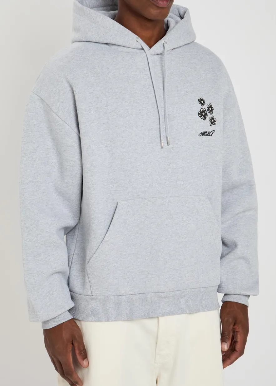 Hibiscus hooded cotton-blend sweatshirt