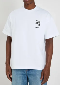 Hibiscus printed cotton T-shirt