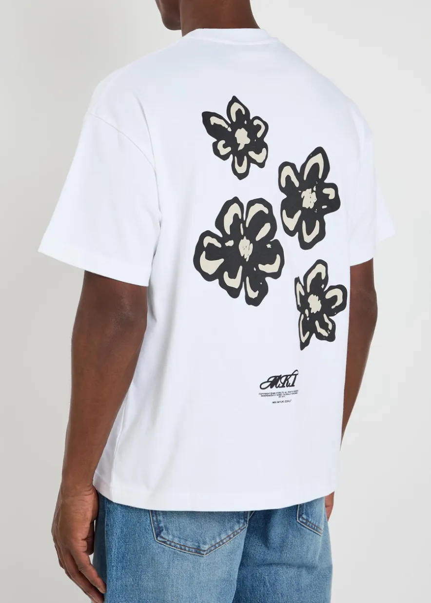 Hibiscus printed cotton T-shirt