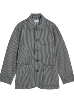 Hickory striped cotton overshirt