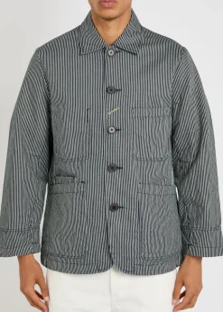 Hickory striped cotton overshirt