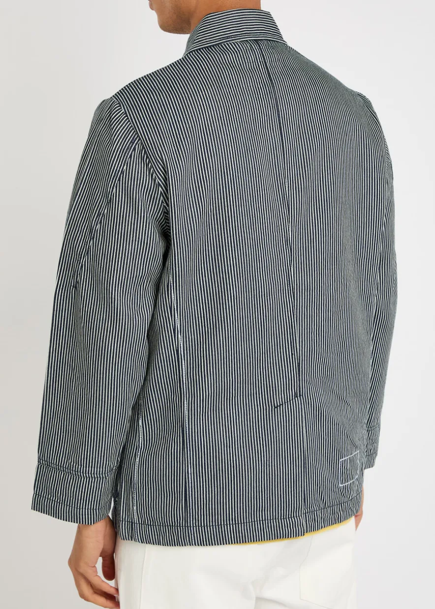 Hickory striped cotton overshirt