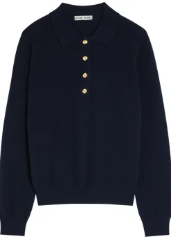 Highland wool and cashmere-blend polo top