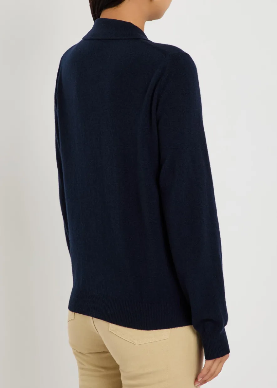 Highland wool and cashmere-blend polo top