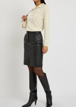 Highland wool and cashmere-blend polo top