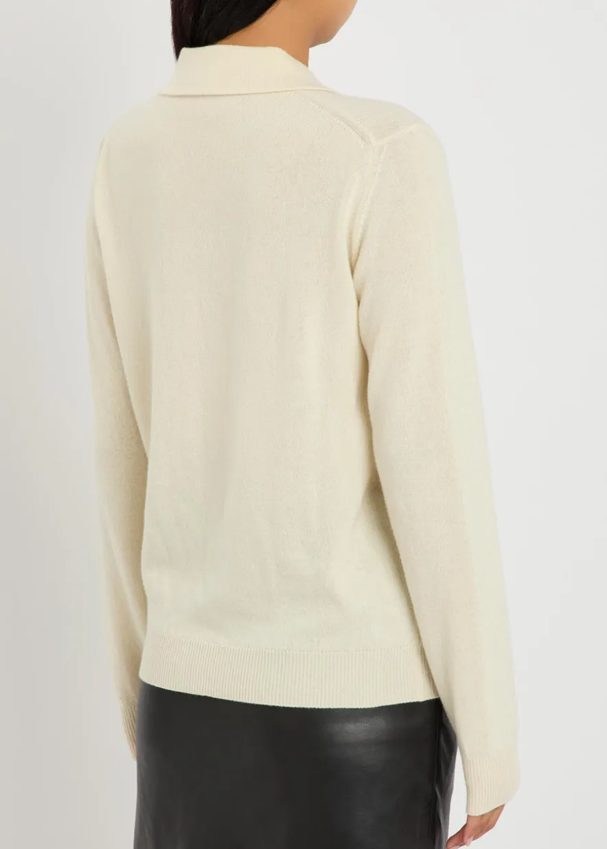 Highland wool and cashmere-blend polo top