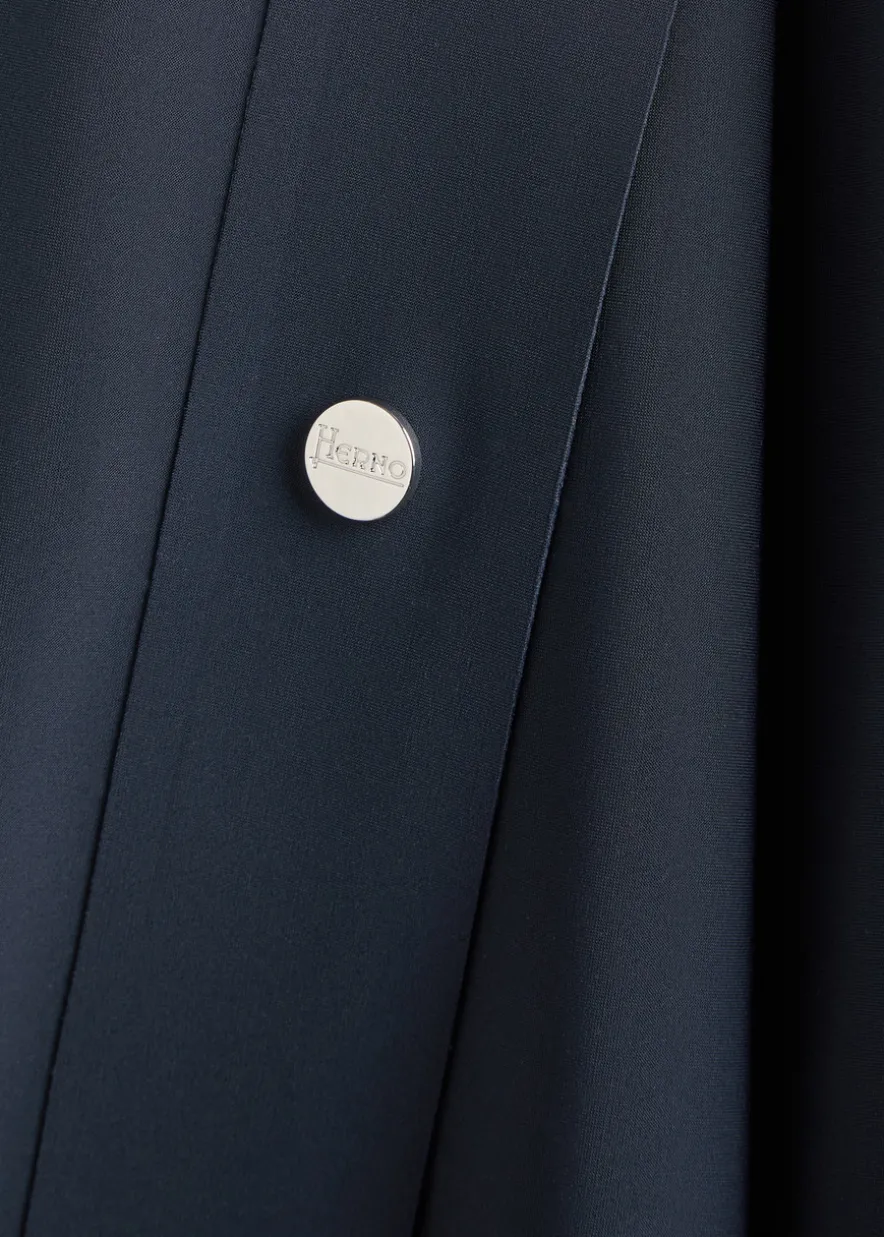 High-neck stretch-polyamide coat