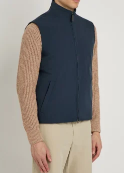 High-neck stretch-shell gilet