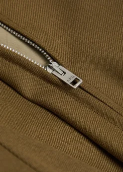 High-neck twill jacket