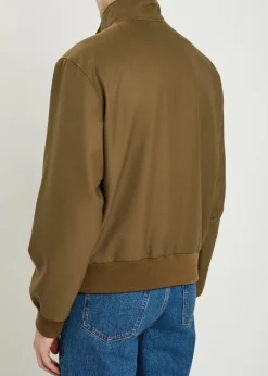 High-neck twill jacket