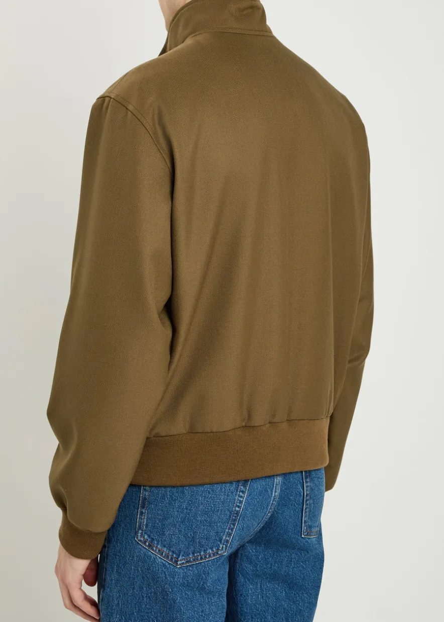High-neck twill jacket