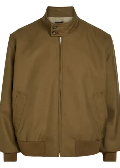High-neck twill jacket