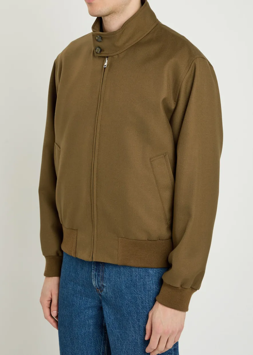 High-neck twill jacket