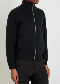 High-neck wool-blend jacket
