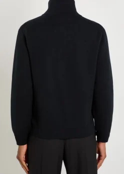 High-neck wool-blend jacket