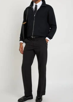 High-neck wool-blend jacket