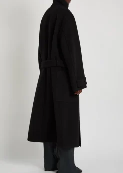 High-neck wool coat