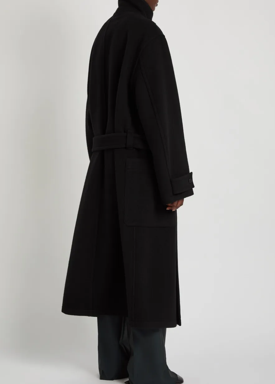 High-neck wool coat