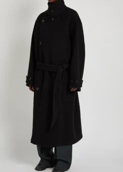 High-neck wool coat