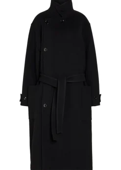 High-neck wool coat