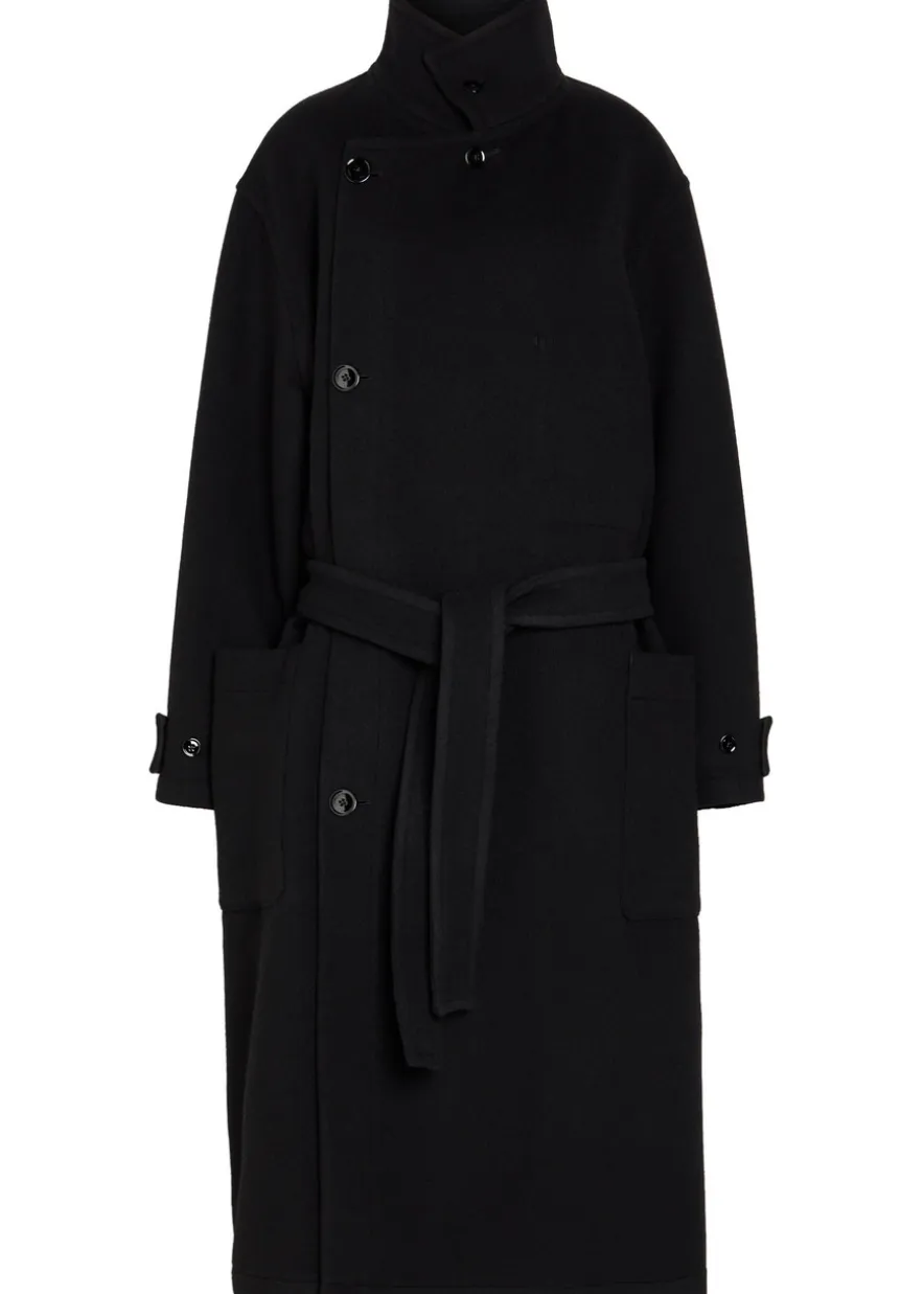 High-neck wool coat