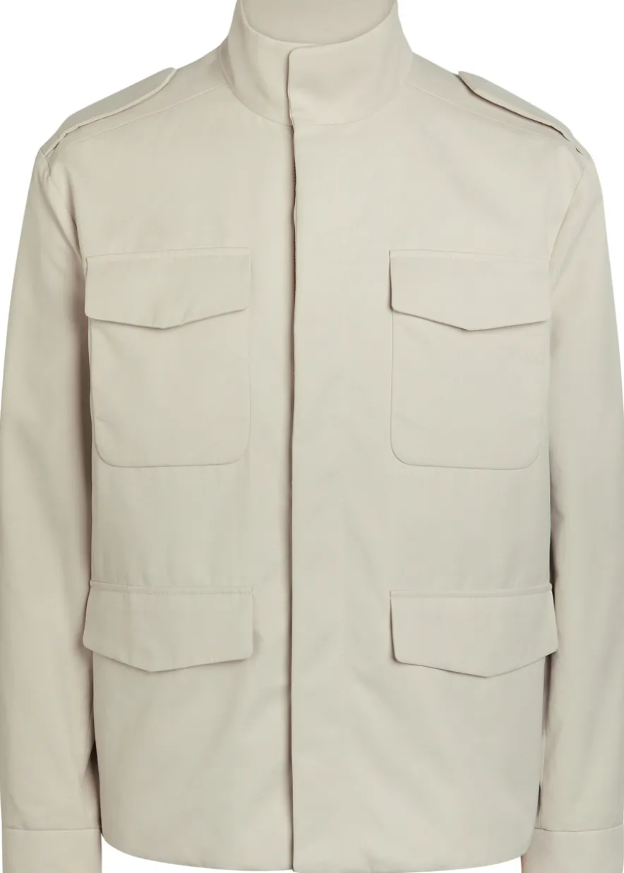 High-neck woven jacket