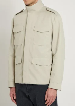 High-neck woven jacket