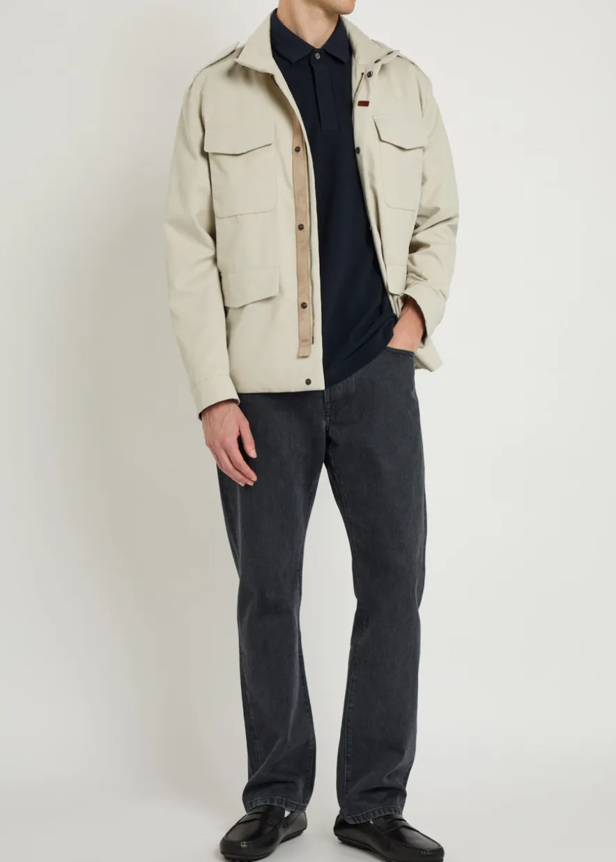 High-neck woven jacket