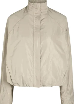 High-neck woven windbreaker jacket
