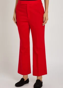 High-waisted stretch-wool trousers