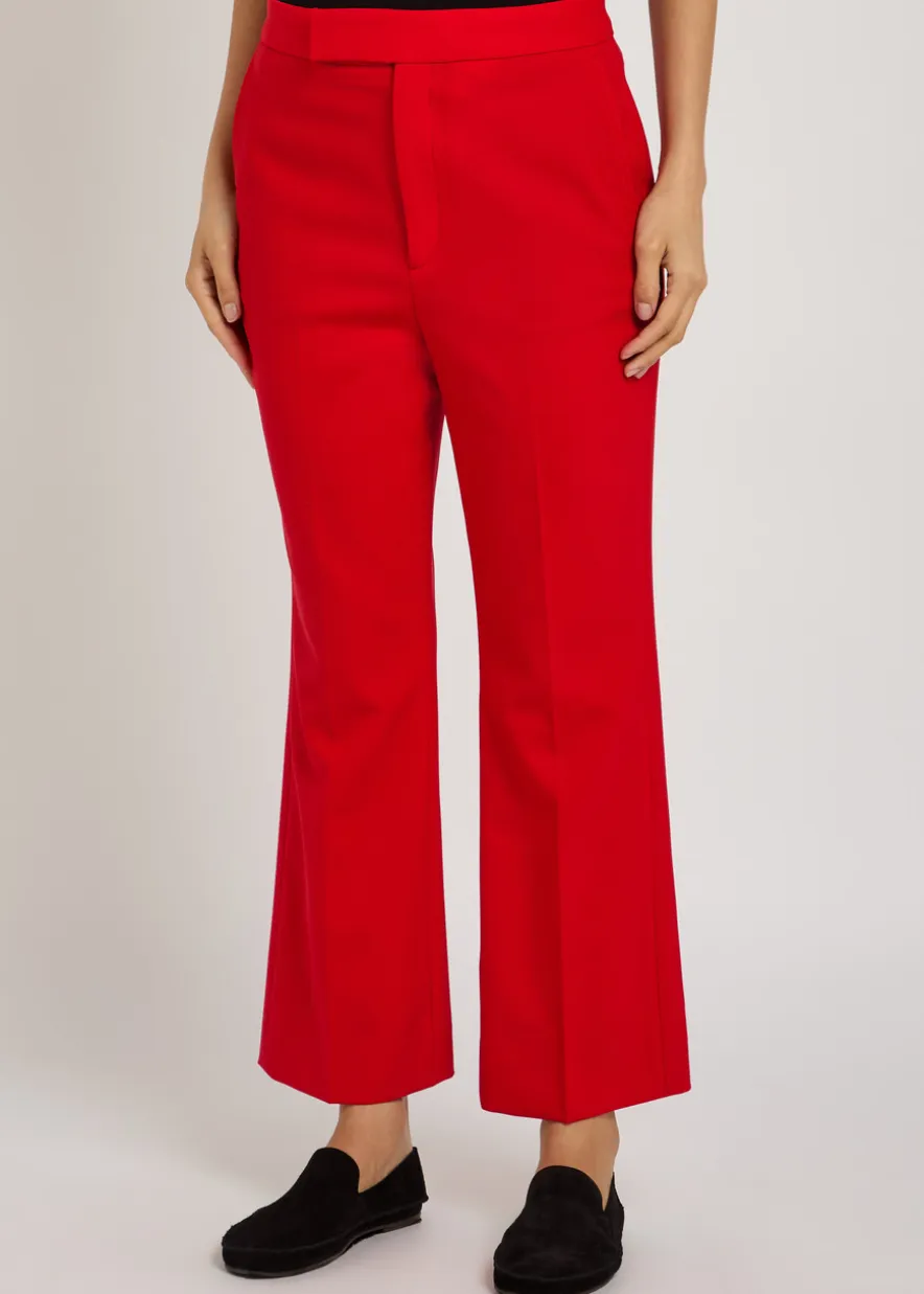 High-waisted stretch-wool trousers